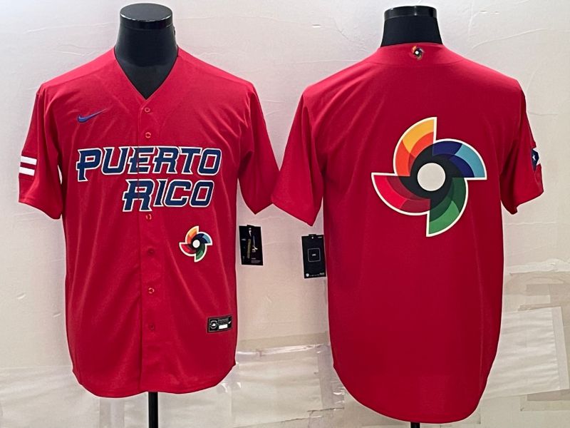 Men 2023 World Cub Blank Red Nike MLB Jersey6->more jerseys->MLB Jersey